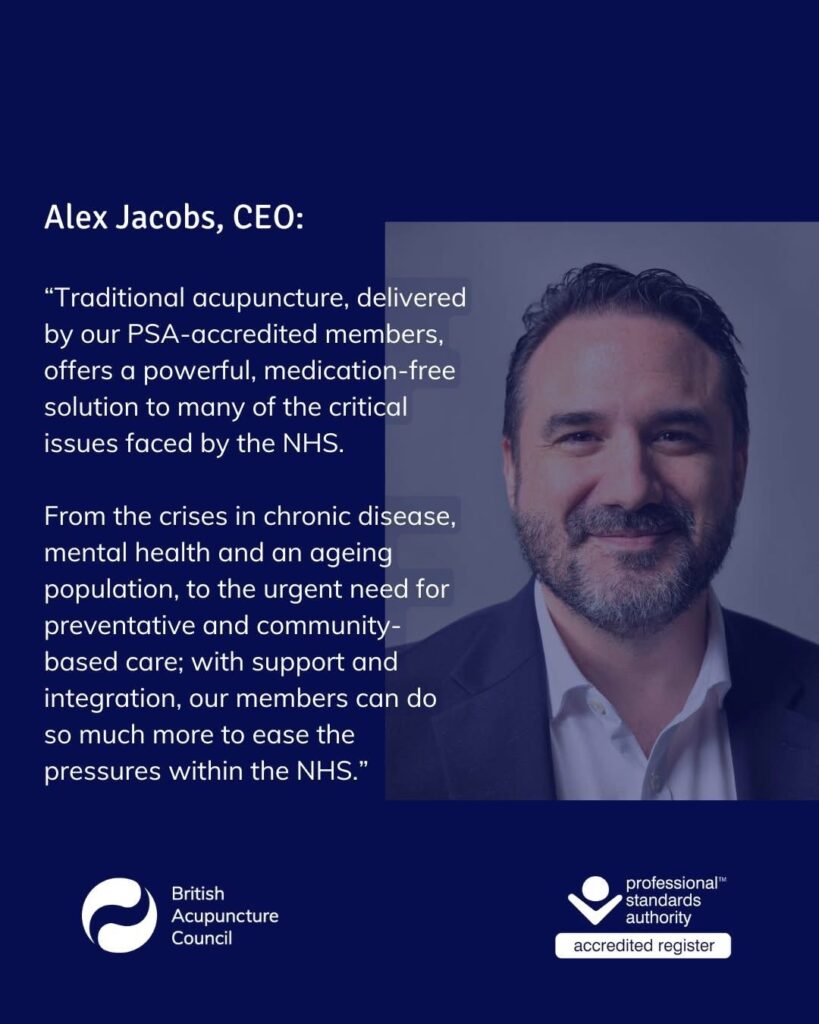 Alex Jacobs CEO of The British Acupuncture Council UK